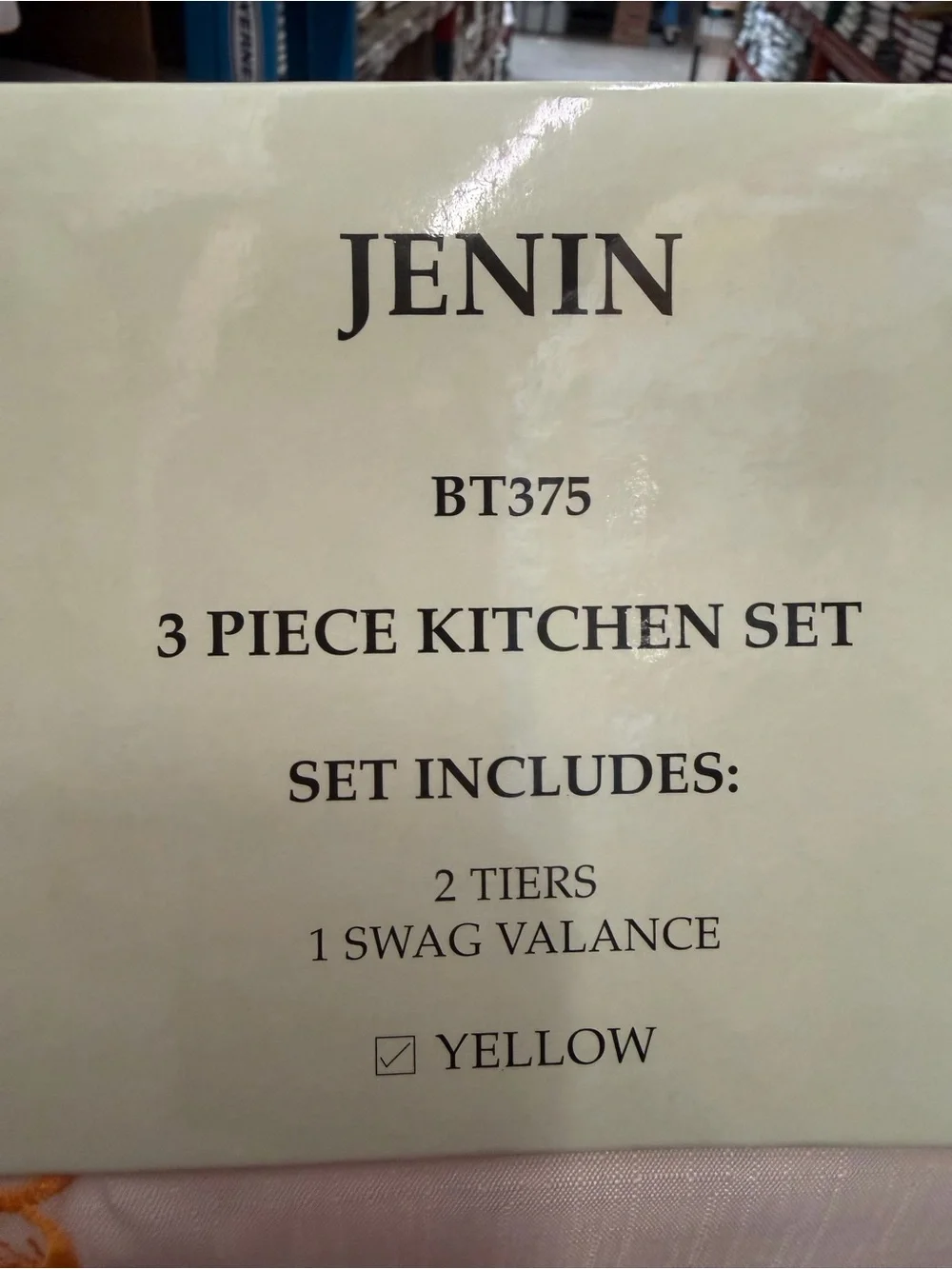 Sunflower Trim White Kitchen Cafe Curtain Set - Yellow Accent